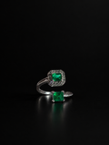 Anillo tú y yo con dos esmeraldas (Ref. 156)