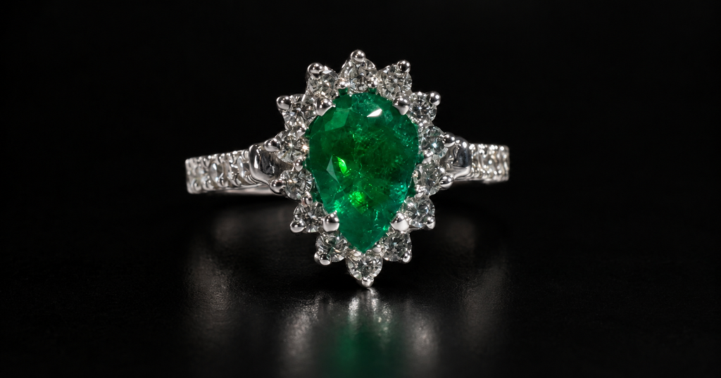 Anillo Leidy con esmeralda en lágrima (Ref. 151)