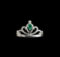 Anillo Tiara en plata 925 con esmeralda natural (Ref. 10)