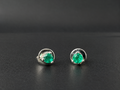 Round emerald stud earrings on disc (Ref. 321)