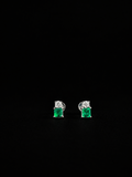Square emerald and diamond stud earrings (Ref. 207)