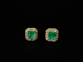 Topos con esmeralda cuadrada en halo de diamantes (Ref. 222)