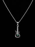 Collar Guitarra en plata 925 con esmeralda natural (Ref. 19)