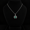 Collar Medallón en plata 925 con esmeralda natural (Ref. 8)