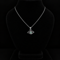 Collar Ojo protector en plata 925 con esmeralda natural (Ref. 9)