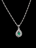 Collar Lágrima Love en plata 925 con esmeralda natural (Ref. 17)