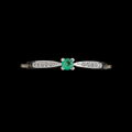 Anillo lazo en plata 925 con esmeralda natural (Ref. 1)